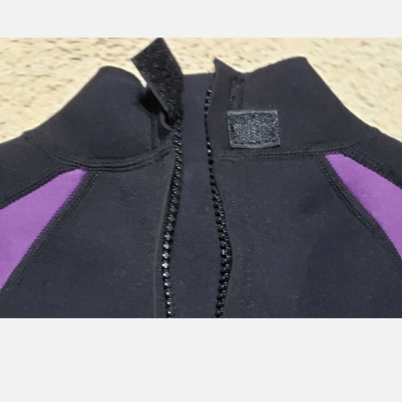 Lemorecn Shorty Neoprene Wetsuit 2mm Youth 14 Purple Black - Picture 3 of 7
